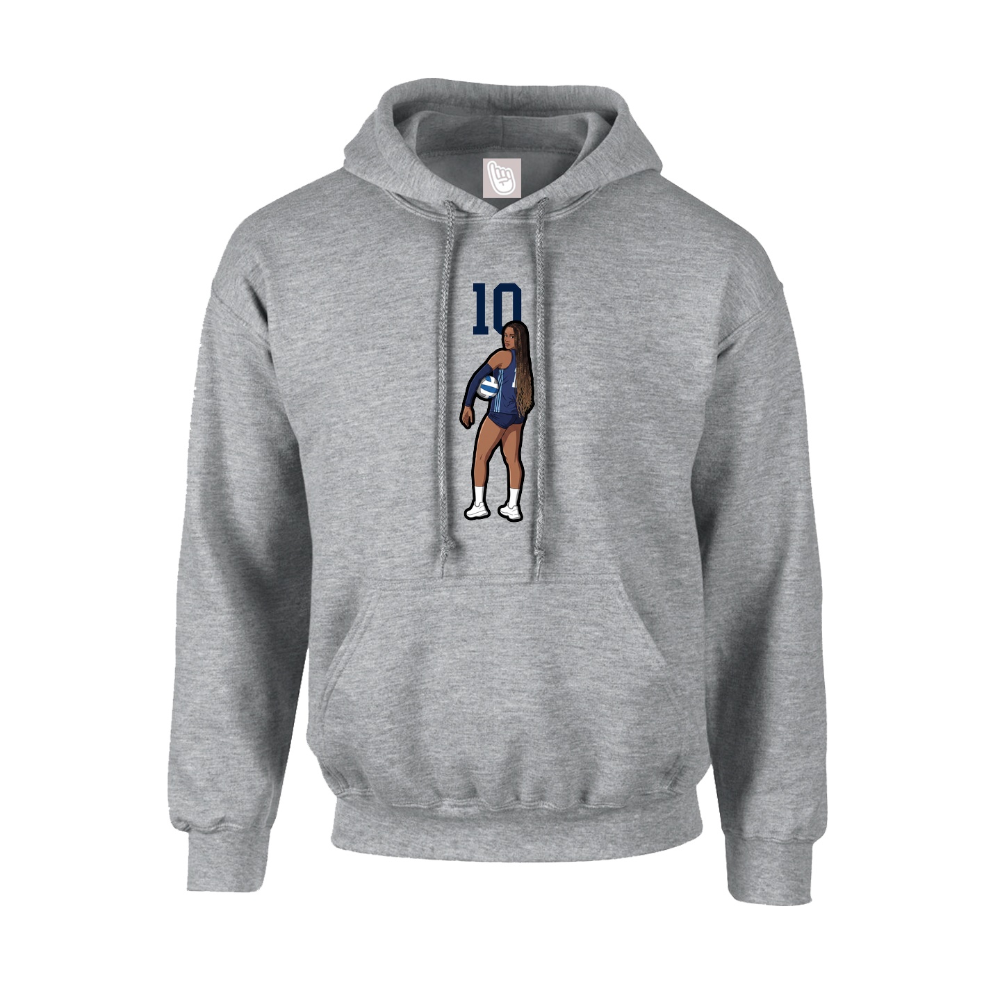 Hoodie — Number Top in Grey