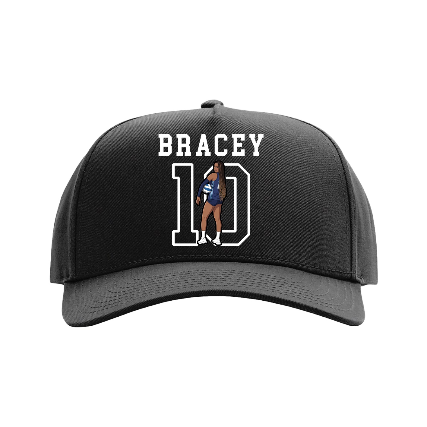 Full Fabric Five-Panel Champ Cap — Shirsey in Black