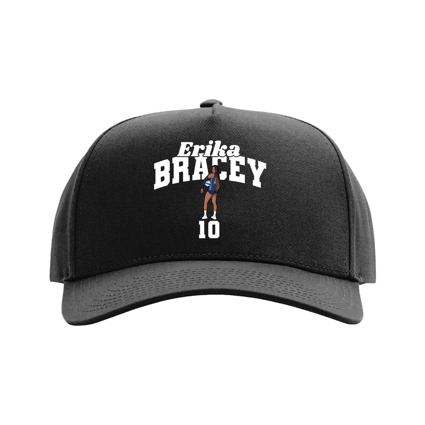 Full Fabric Five-Panel Champ Cap — Signature Arch in Black