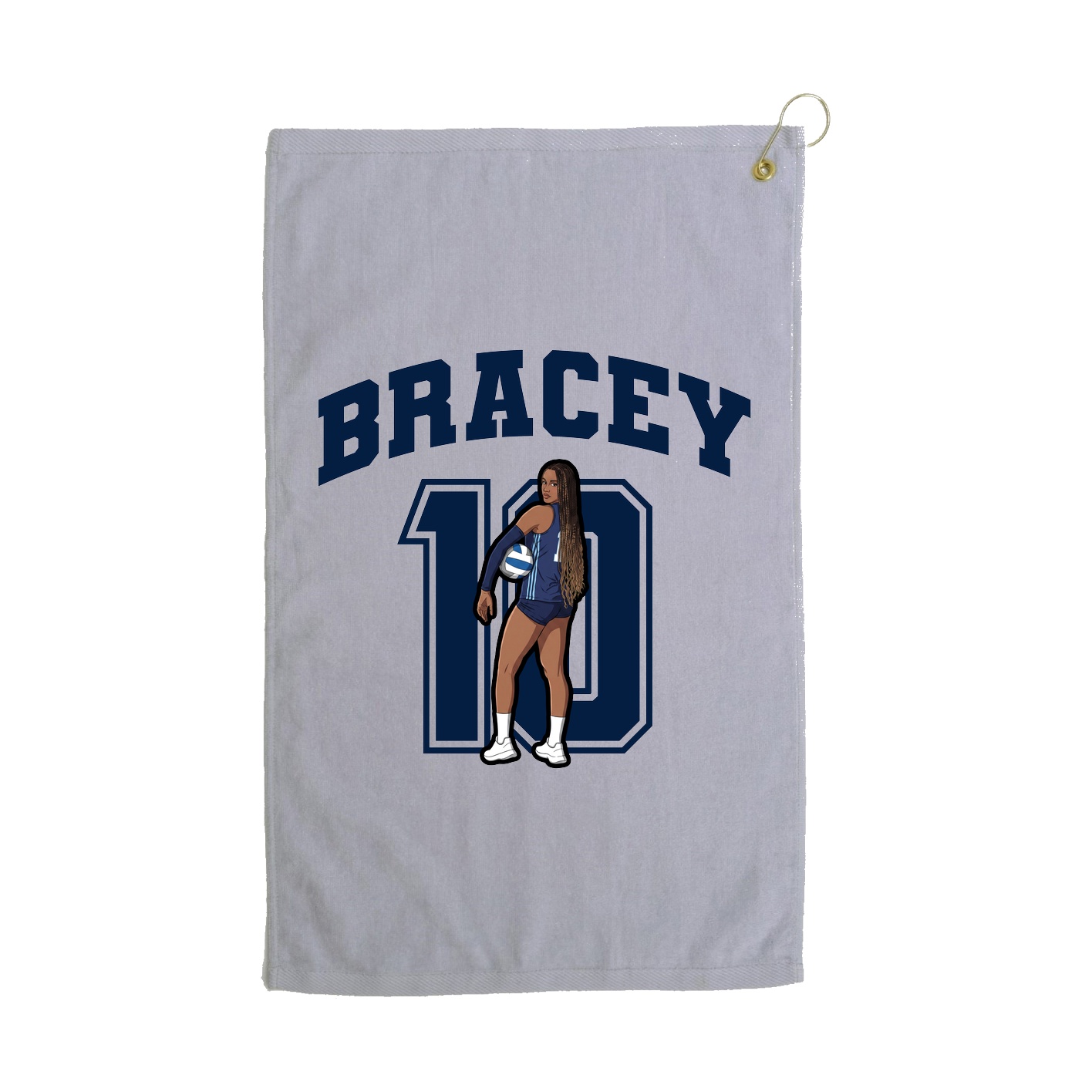 Golf Towel — Number in Grey