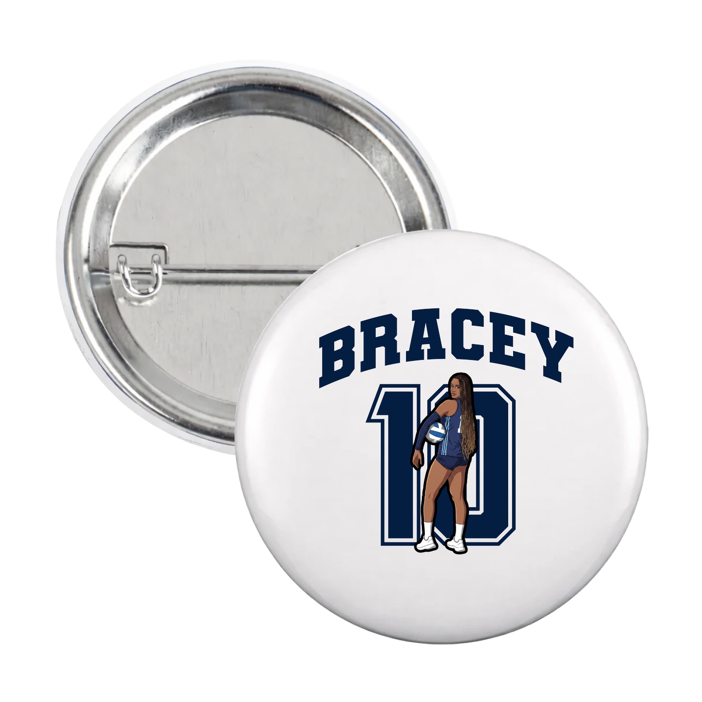 Game Day Button — Number in White