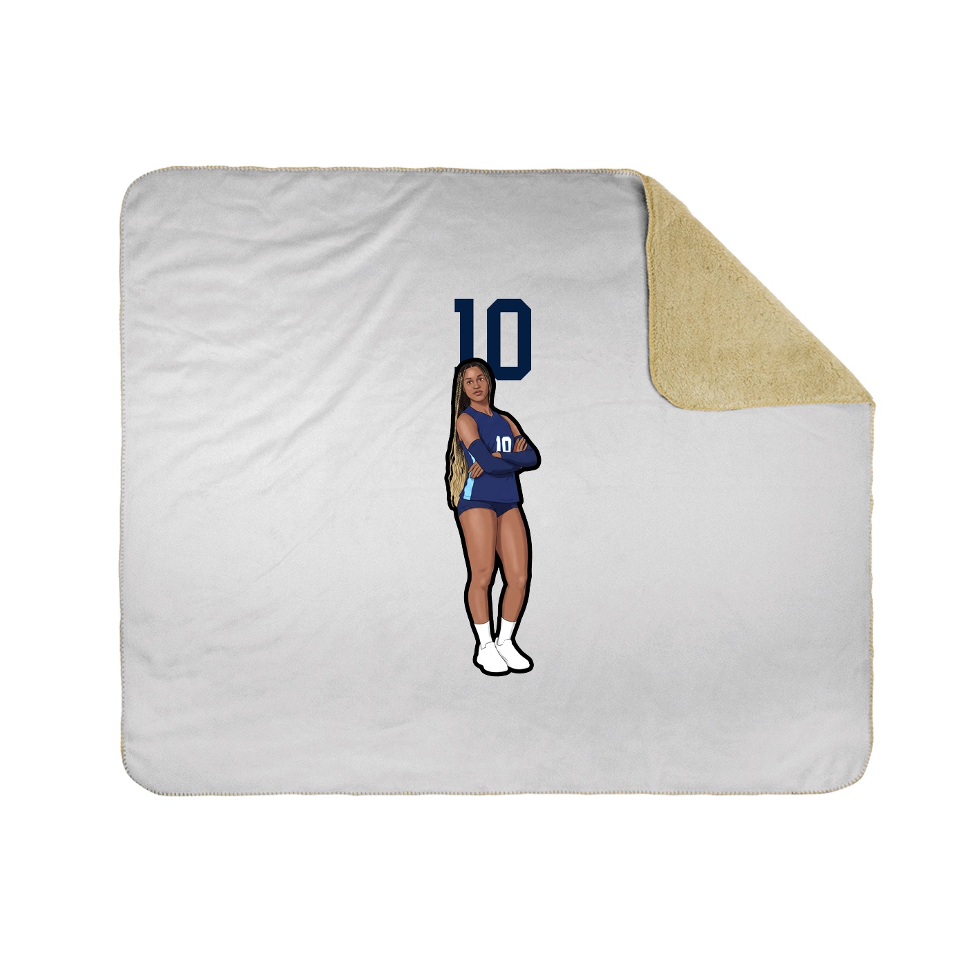 Throw Blanket — Number Top in White