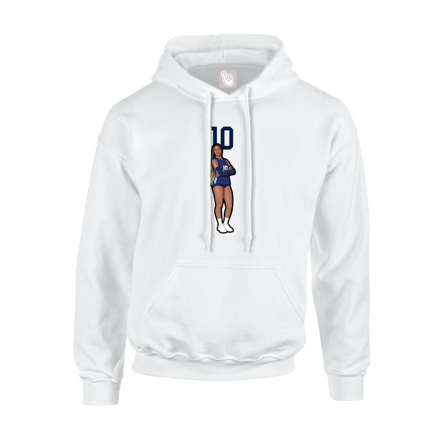 Youth Hoodie — Number Top in White