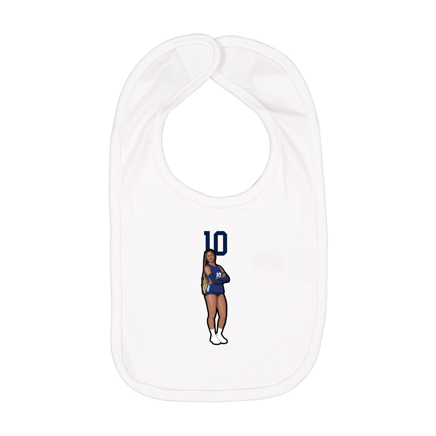 Infant Bib — Number Top in White