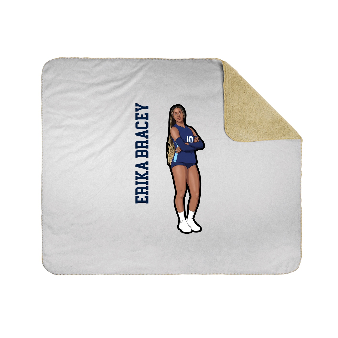 Throw Blanket — Name Vertical in White