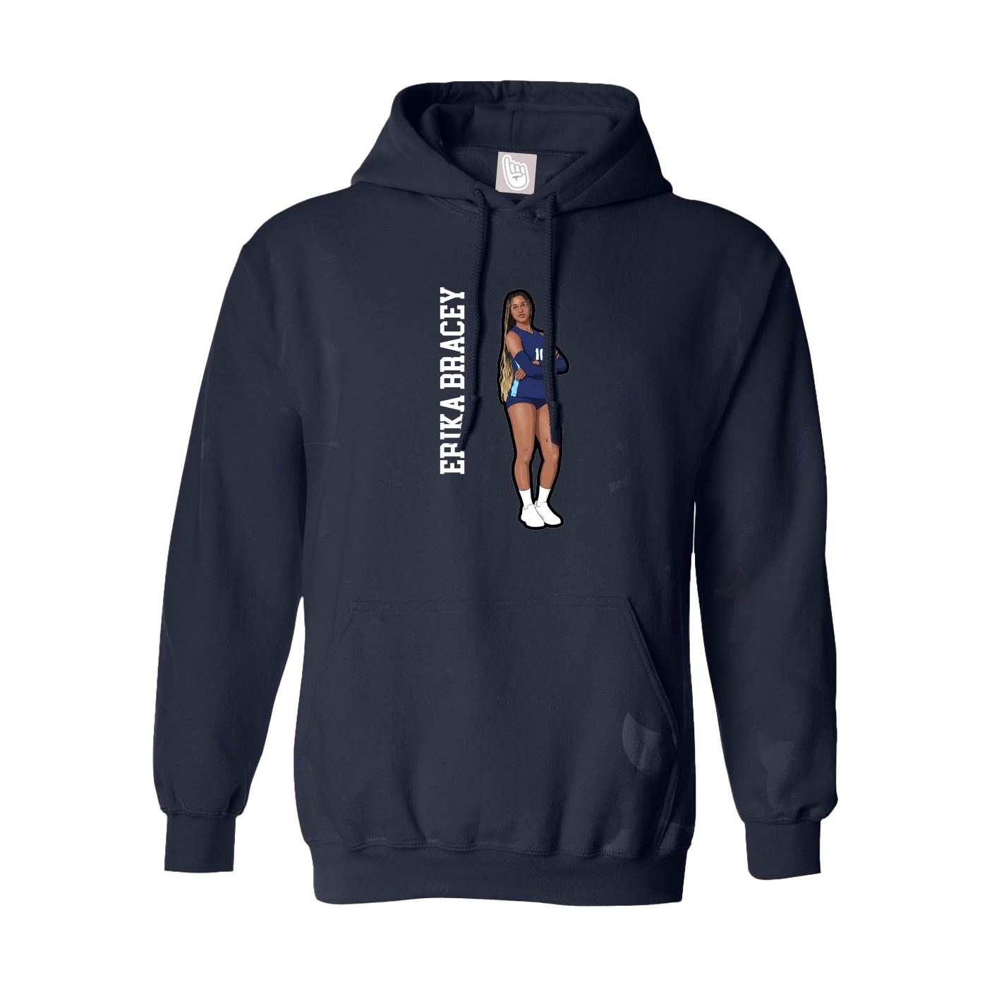 Youth Hoodie — Name Vertical in Navy