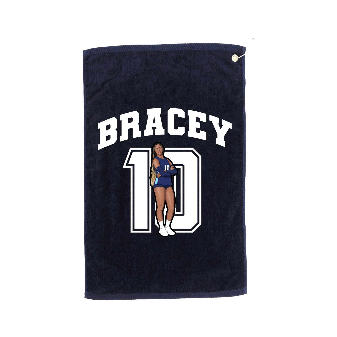 Golf Towel — Number in Navy