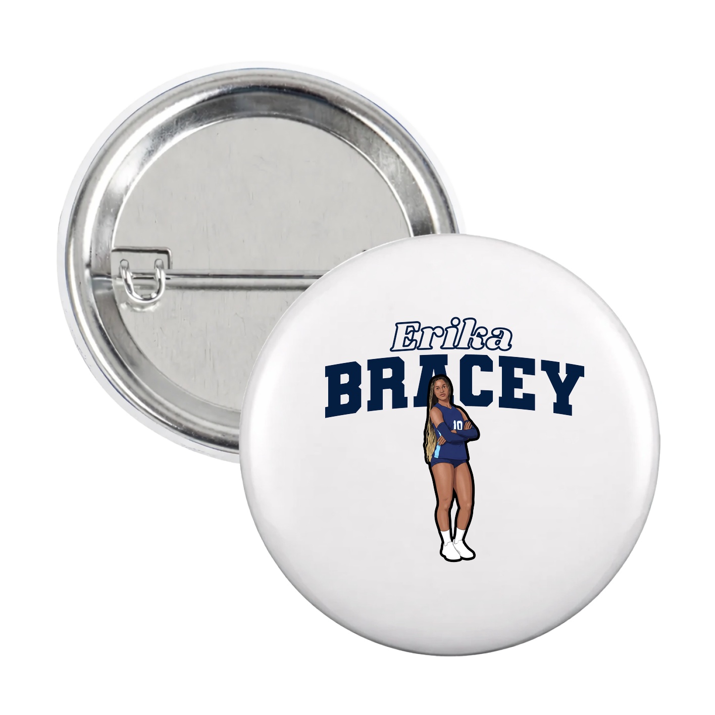 Game Day Button — Name Arch in White