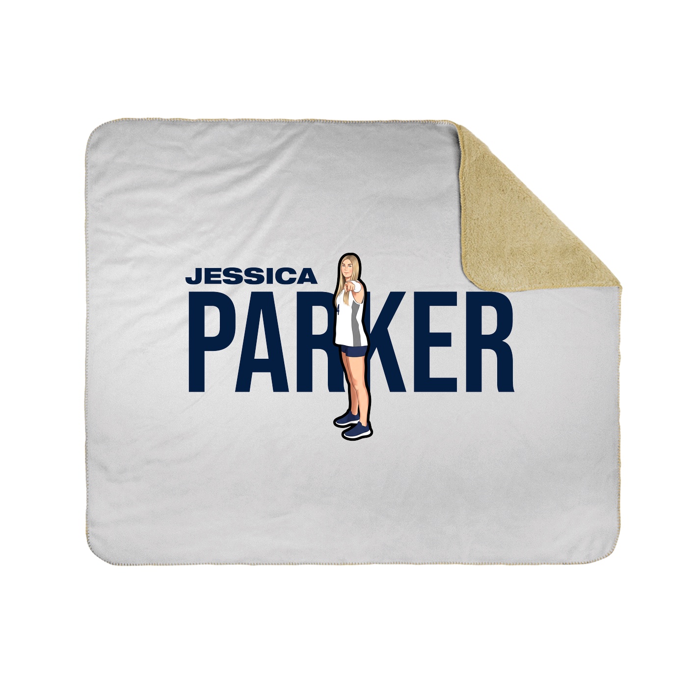 Throw Blanket — Player Name in White