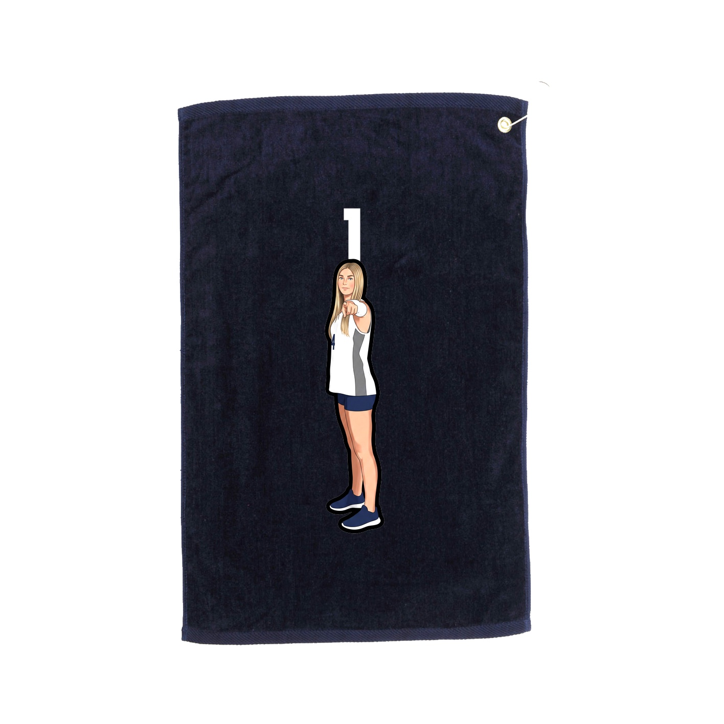 Golf Towel — Number Top in Navy