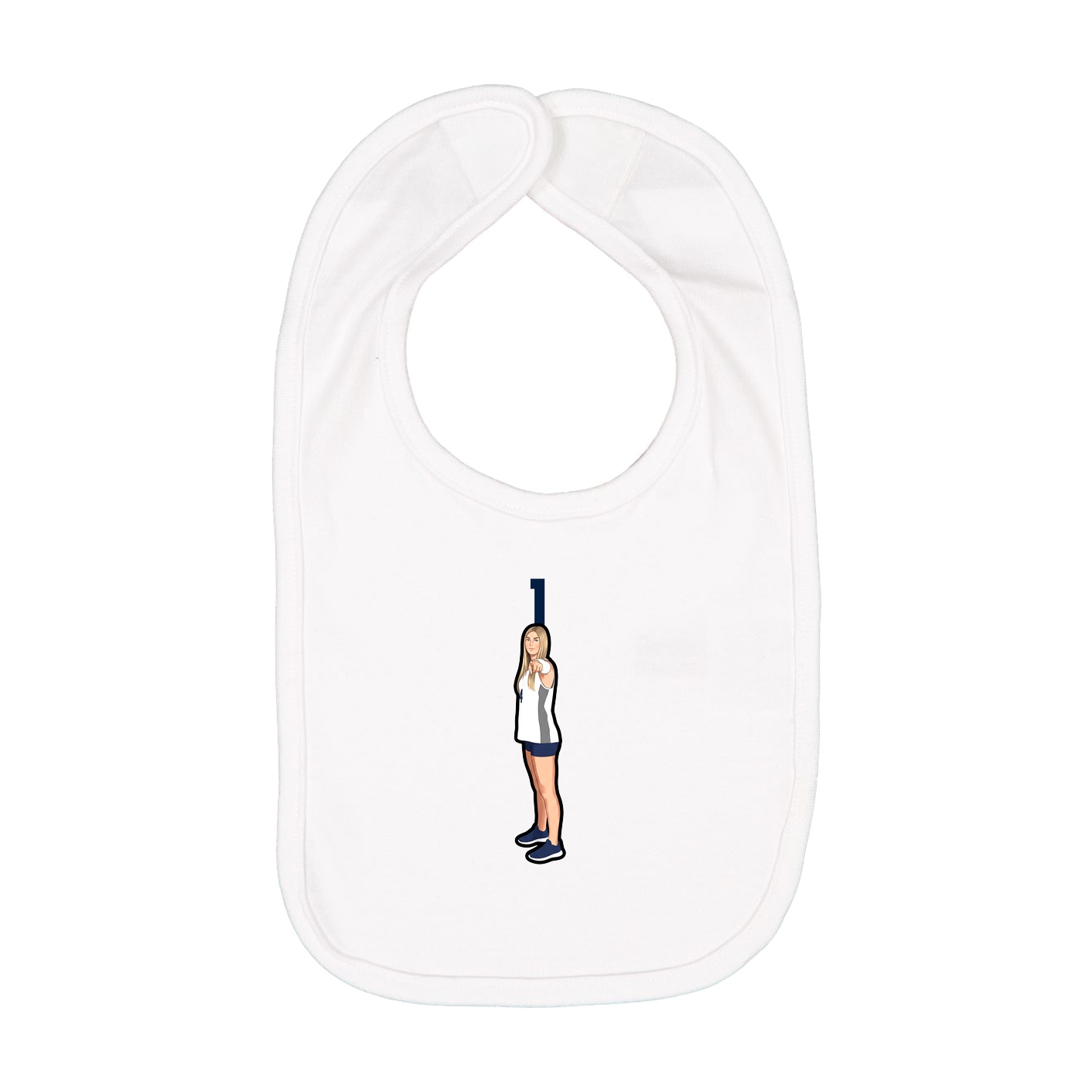 Infant Bib — Number Top in White
