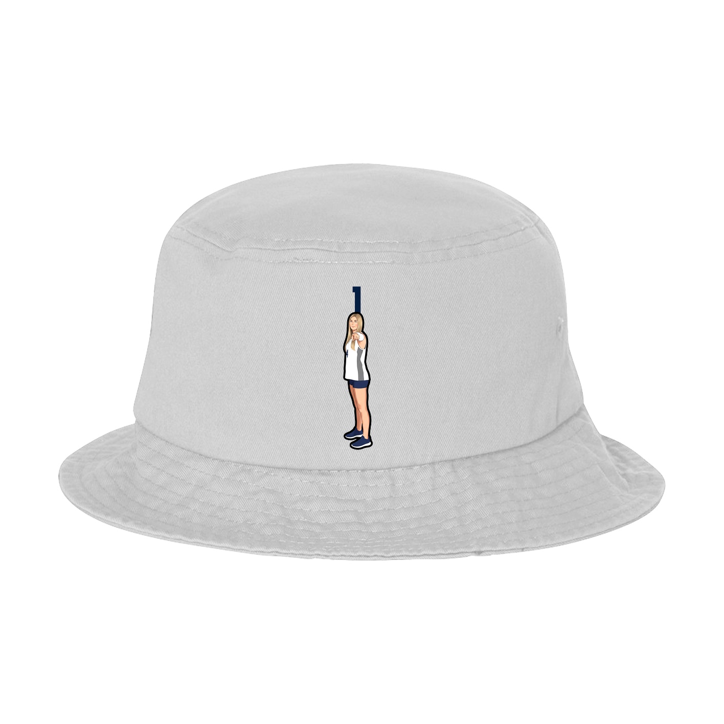 Bucket Cap — Number Top in White