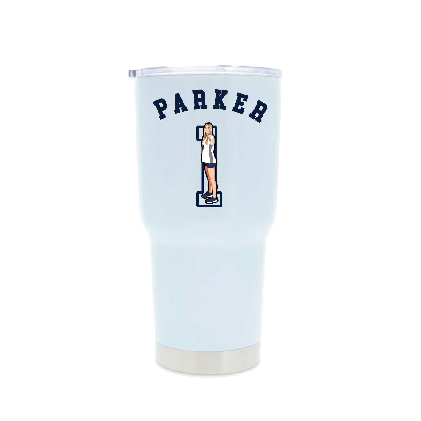 30oz Stainless Steel Tumbler — Shirsey Arch in White