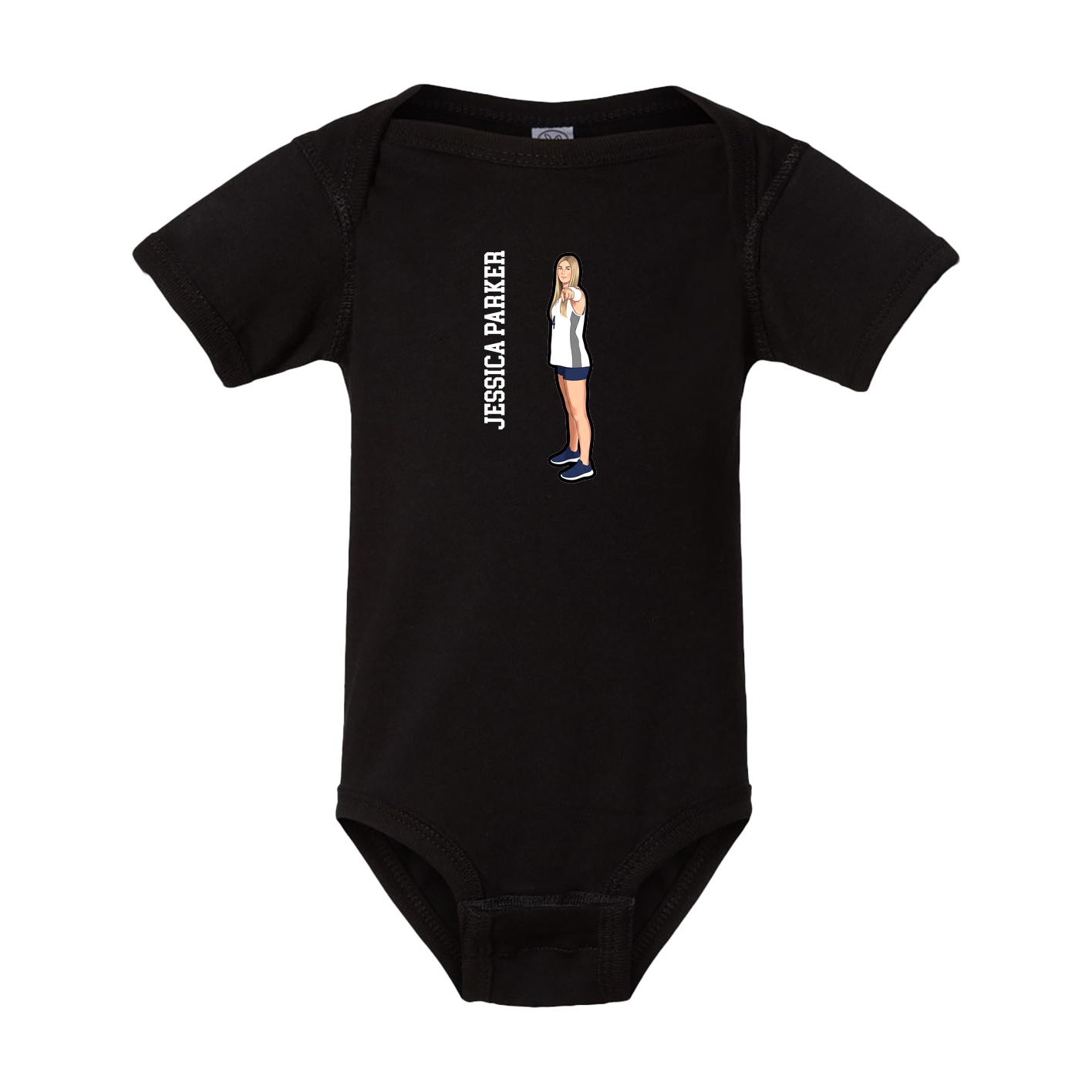 Baby Onesie — Name Vertical in Black