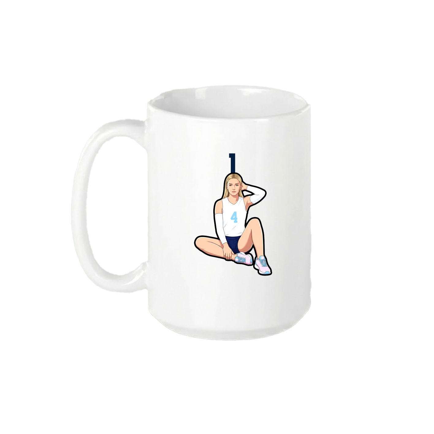15oz Coffee Mug — Number Top in White