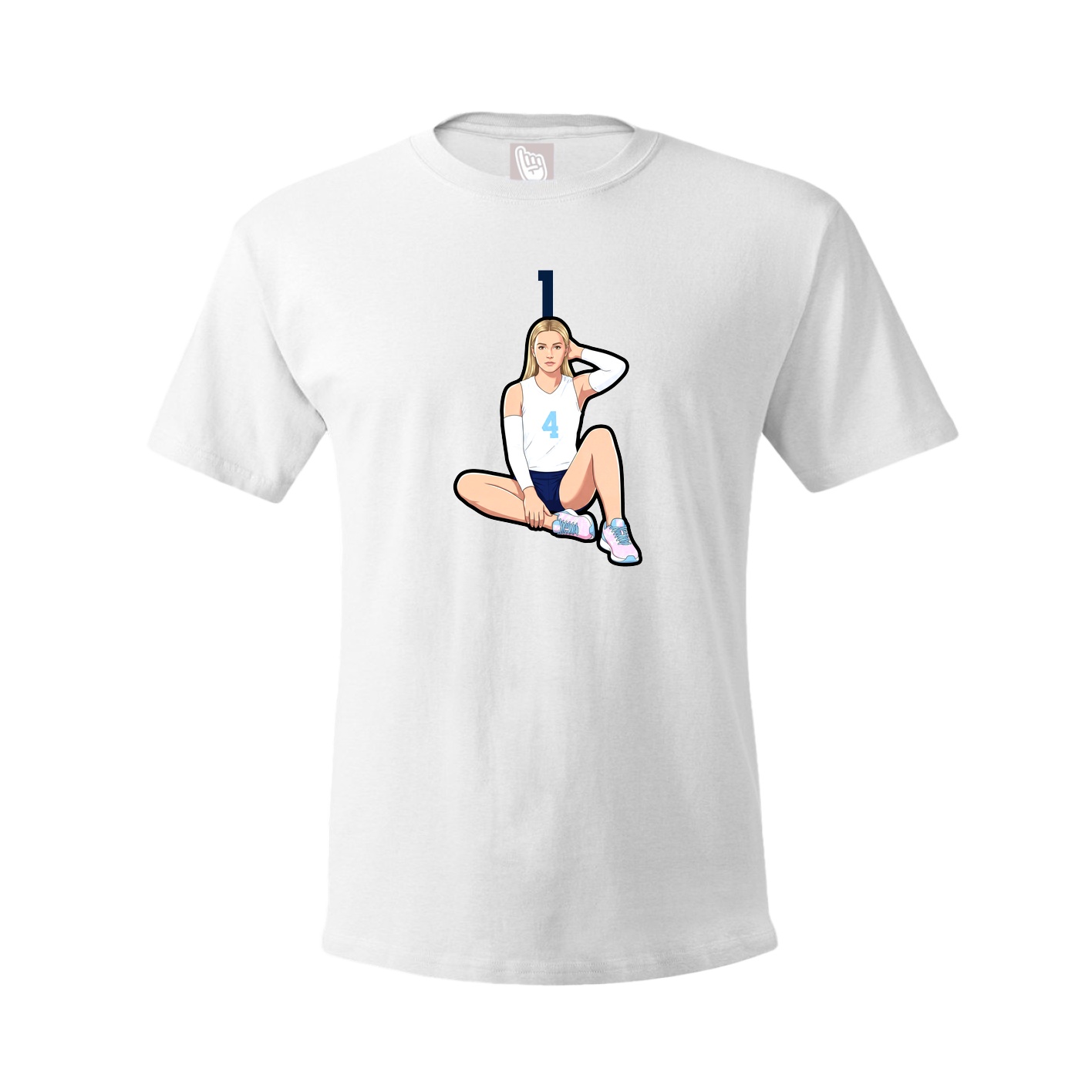 Youth Tee — Number Top in White