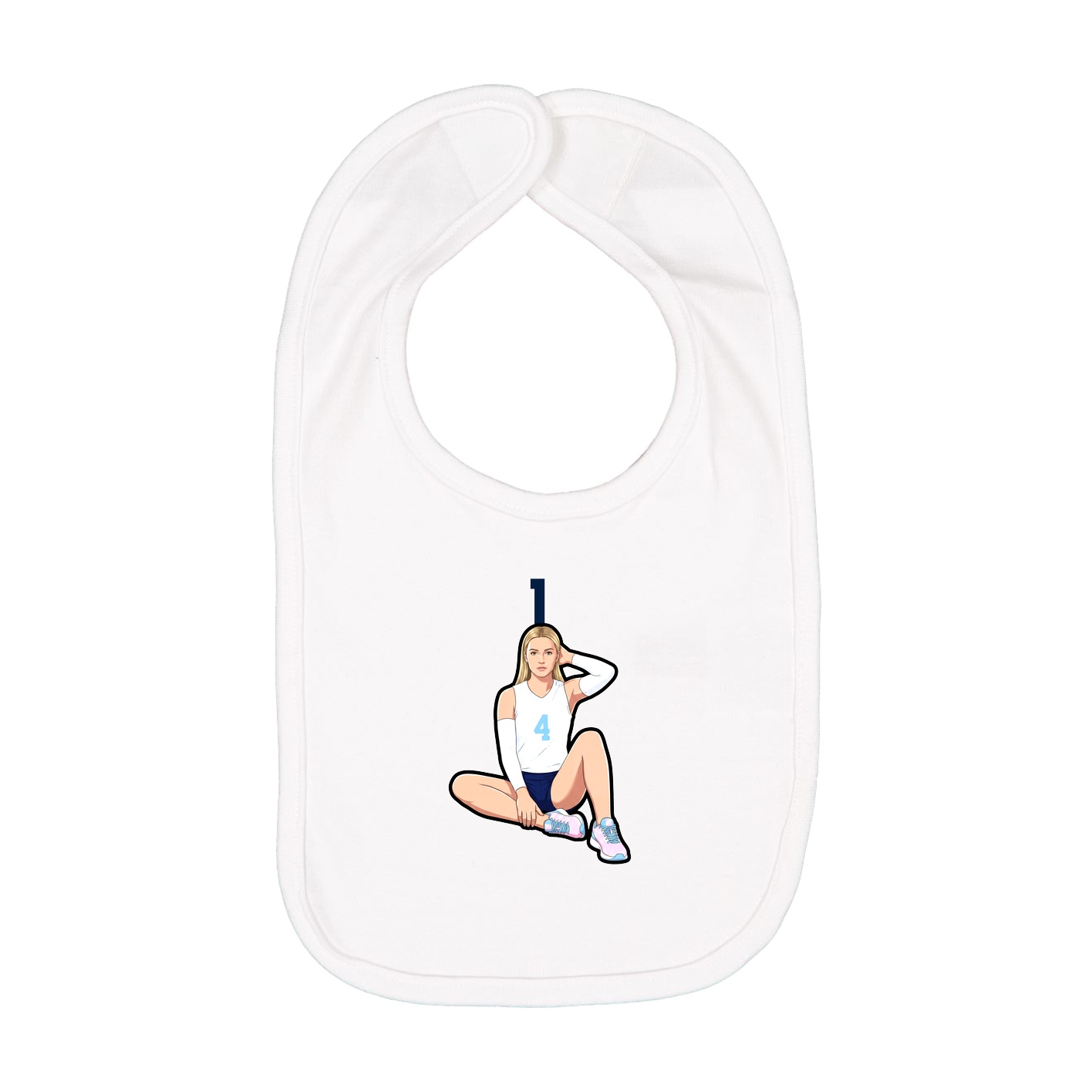 Infant Bib — Number Top in White