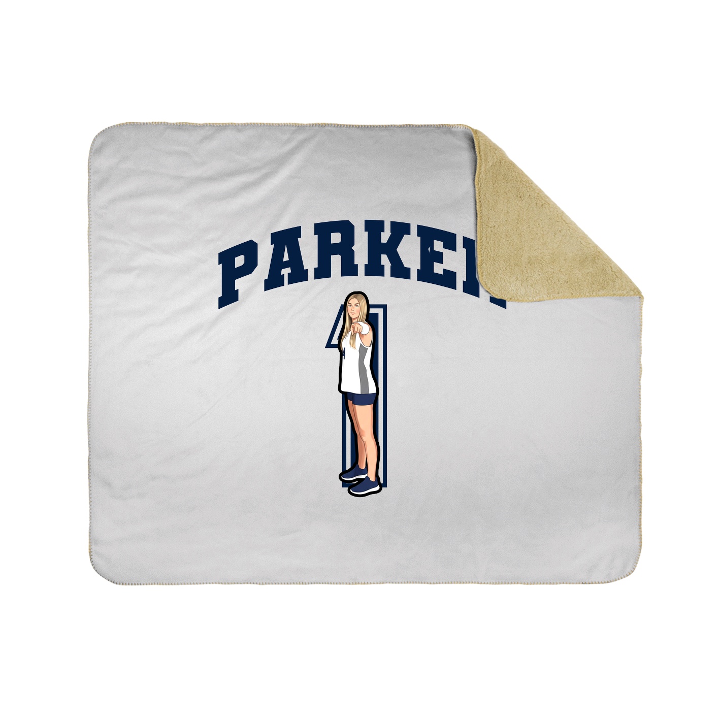 Throw Blanket — Number in White