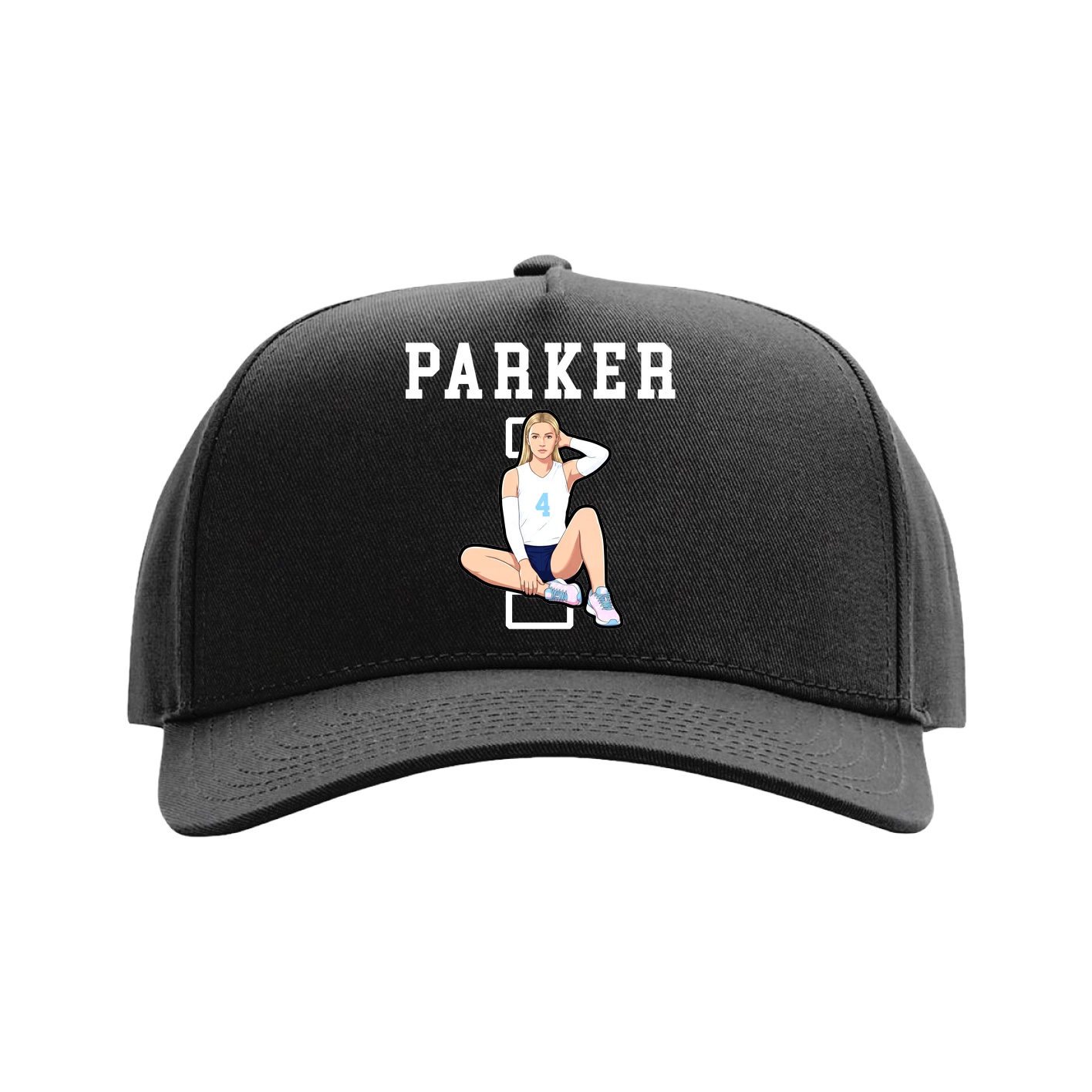 Full Fabric Five-Panel Champ Cap — Shirsey in Black