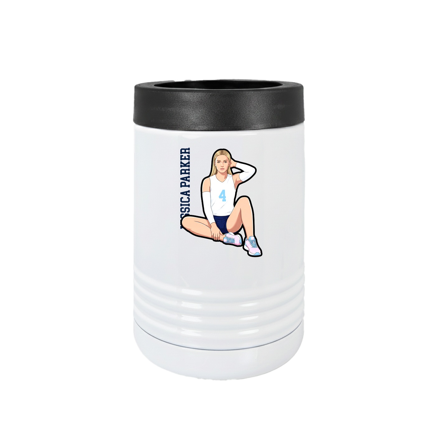 Beverage Holder — Name Vertical in White