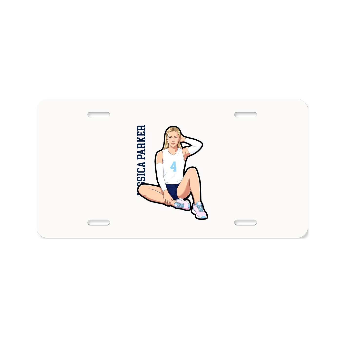License Plate — Name Vertical in Classic