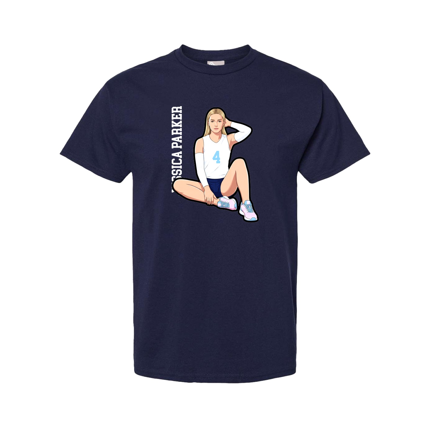 Tee — Name Vertical in Navy