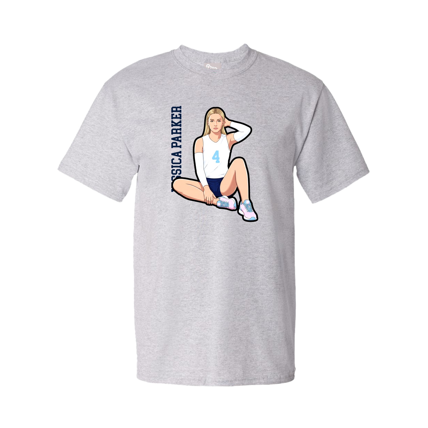 Youth Tee — Name Vertical in Grey