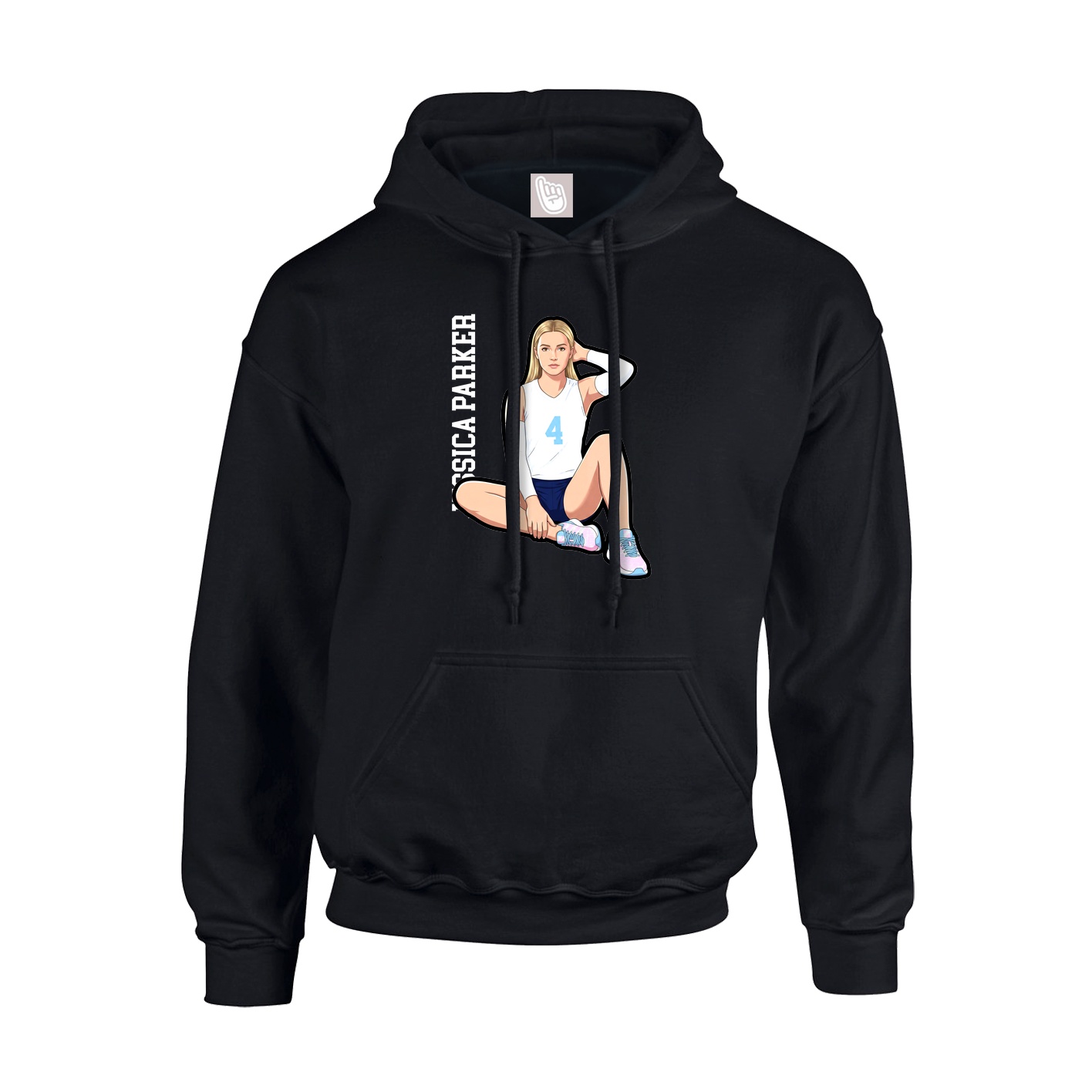 Youth Hoodie — Name Vertical in Black