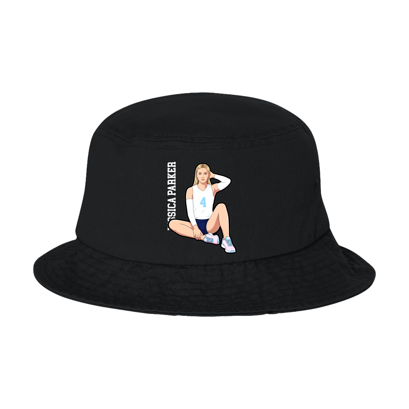 Bucket Cap — Name Vertical in Black