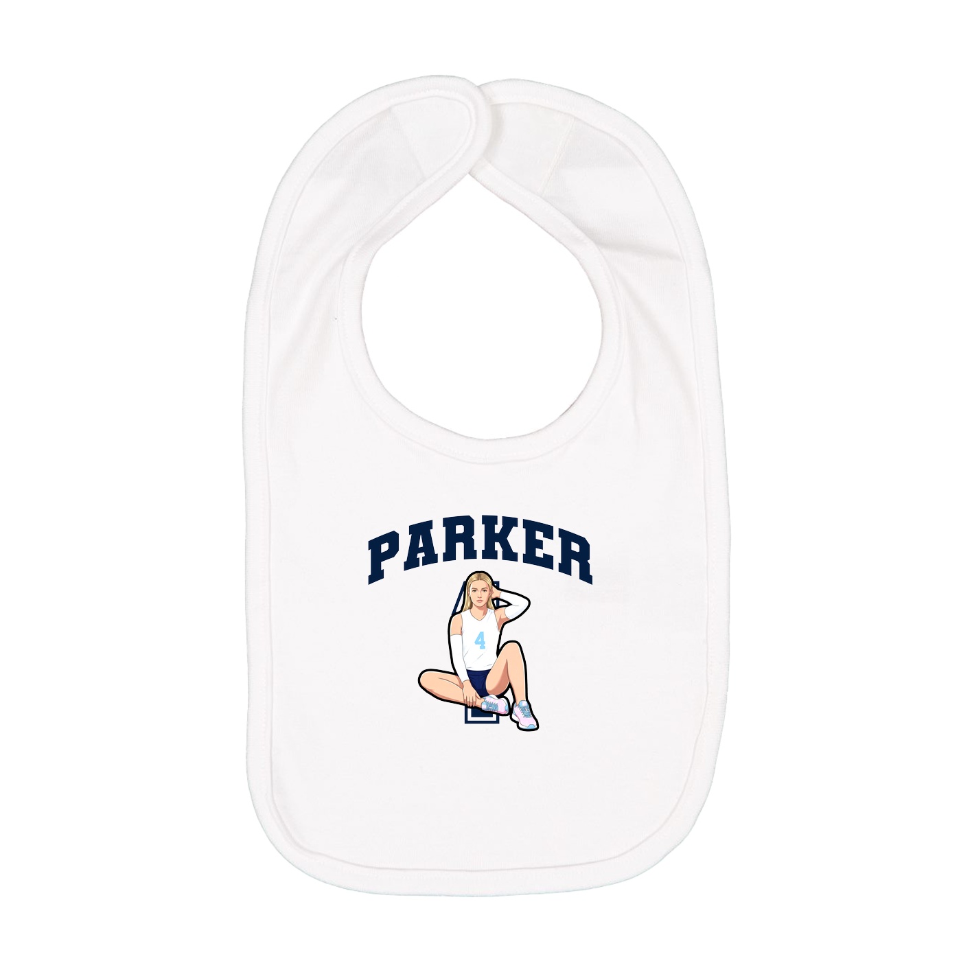 Infant Bib — Number in White