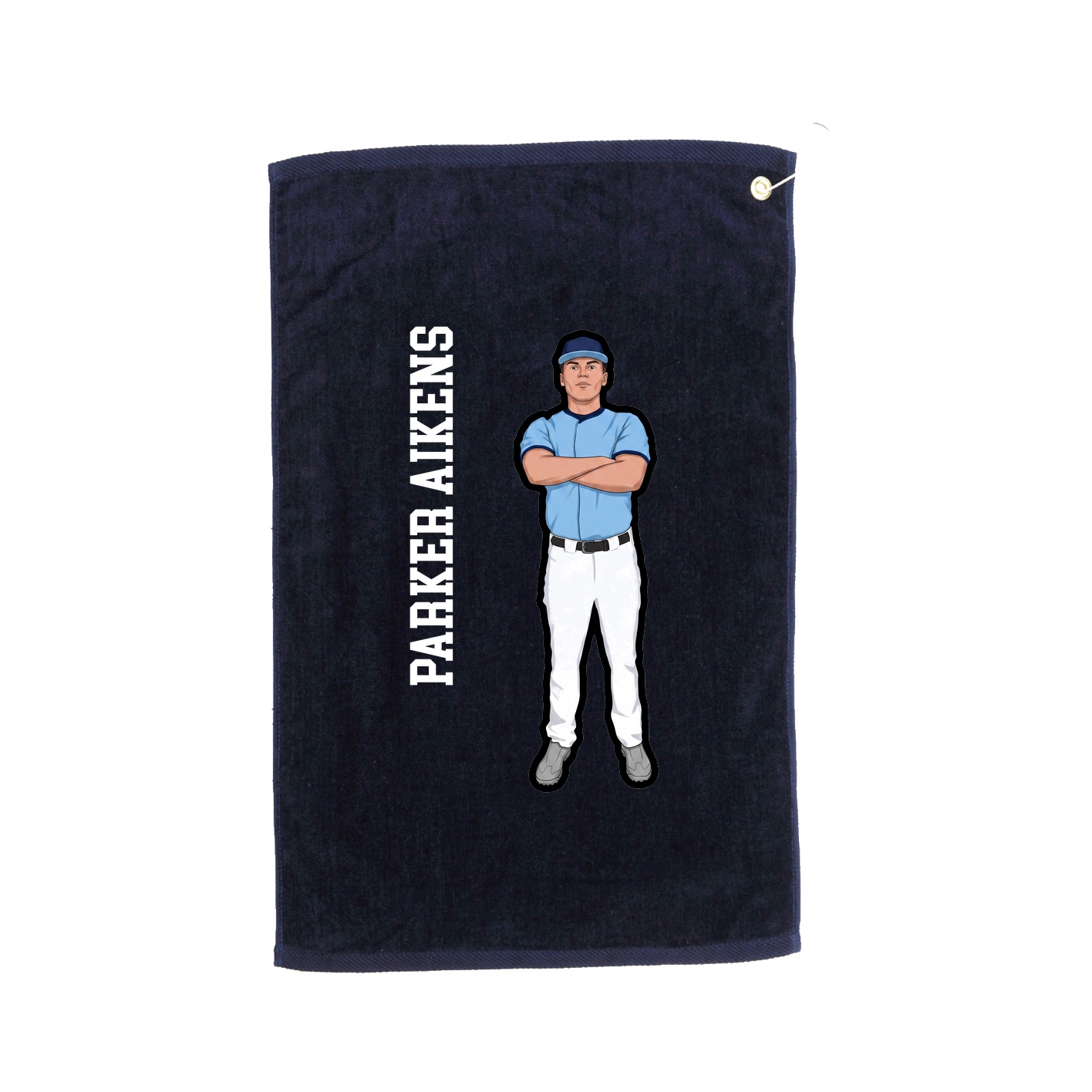 Golf Towel — Name Vertical in Navy
