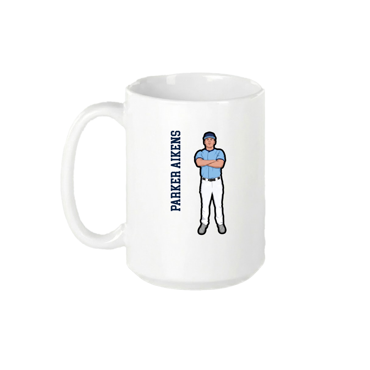 15oz Coffee Mug — Name Vertical in White