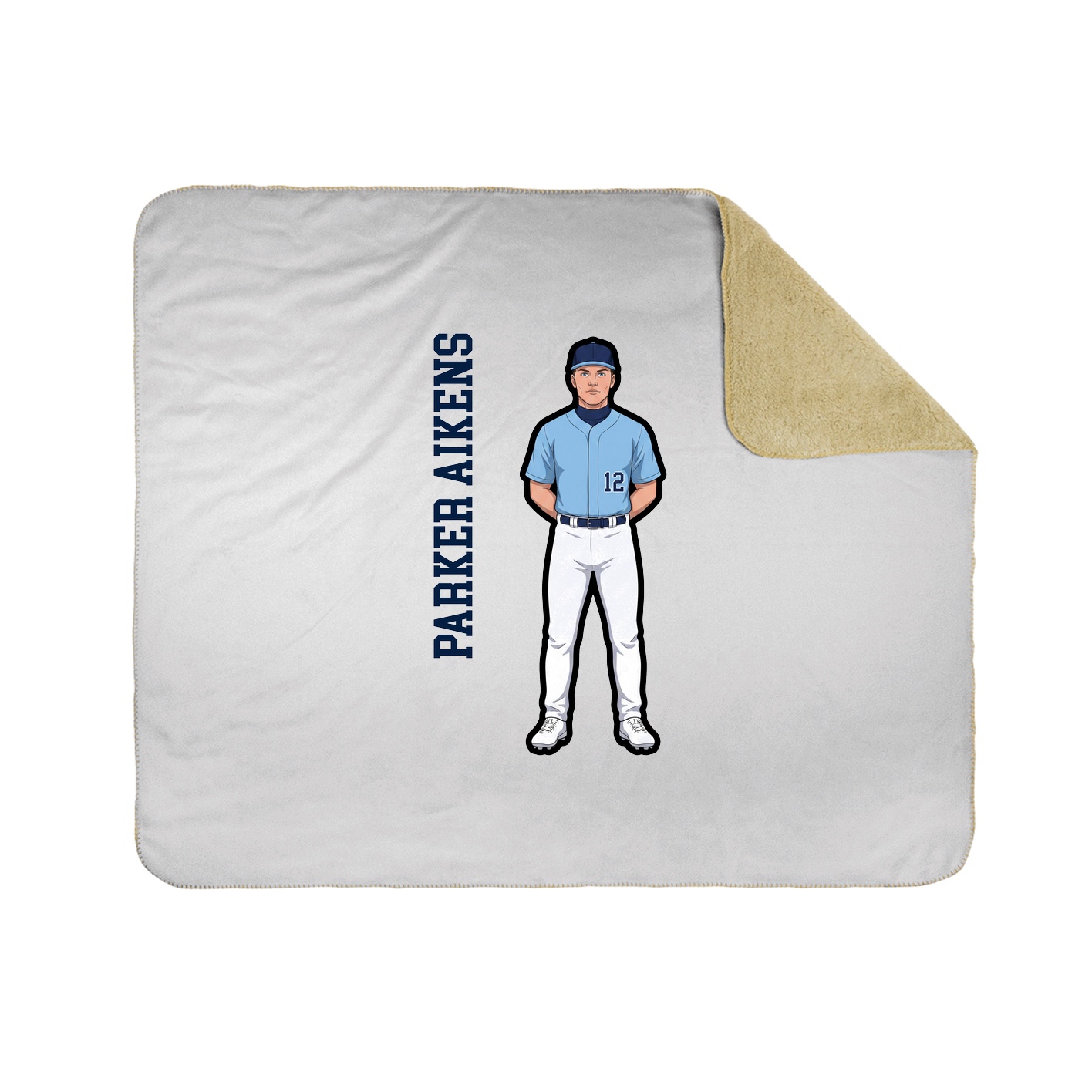 Throw Blanket — Name Vertical in White