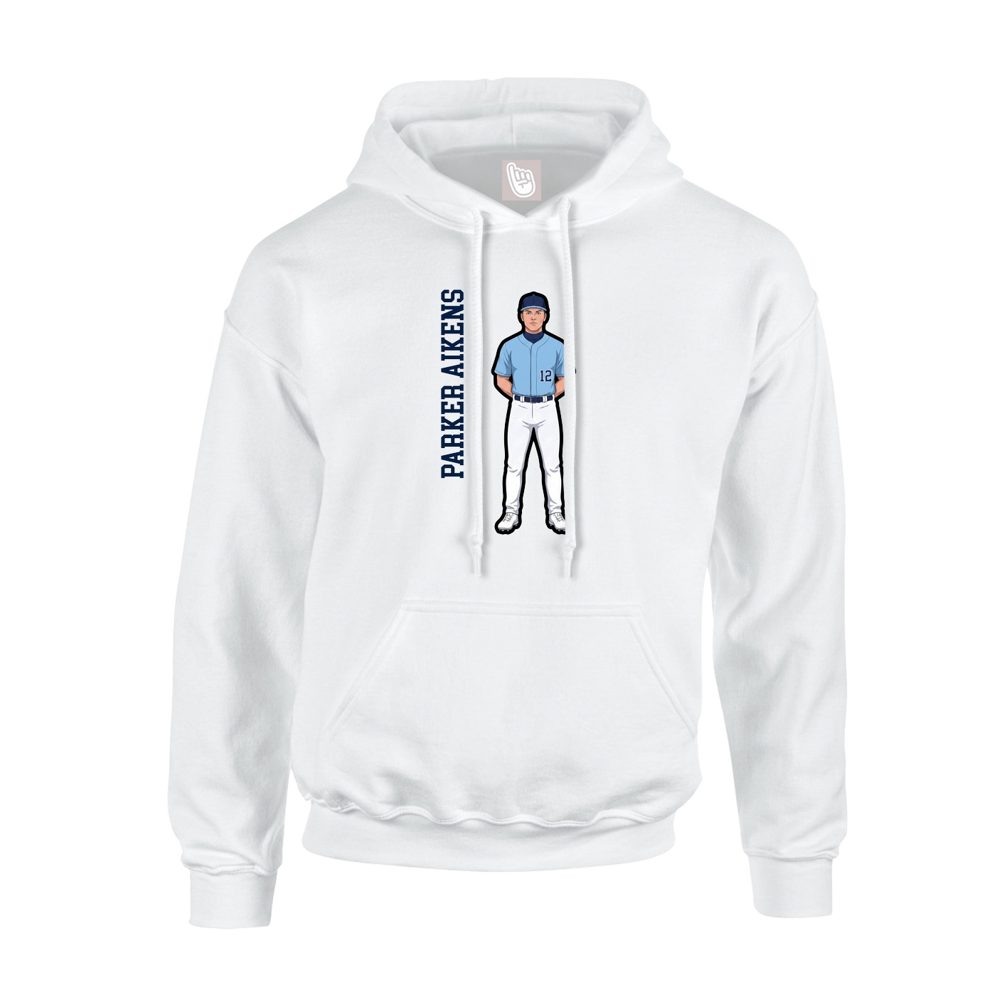 Hoodie — Name Vertical in White