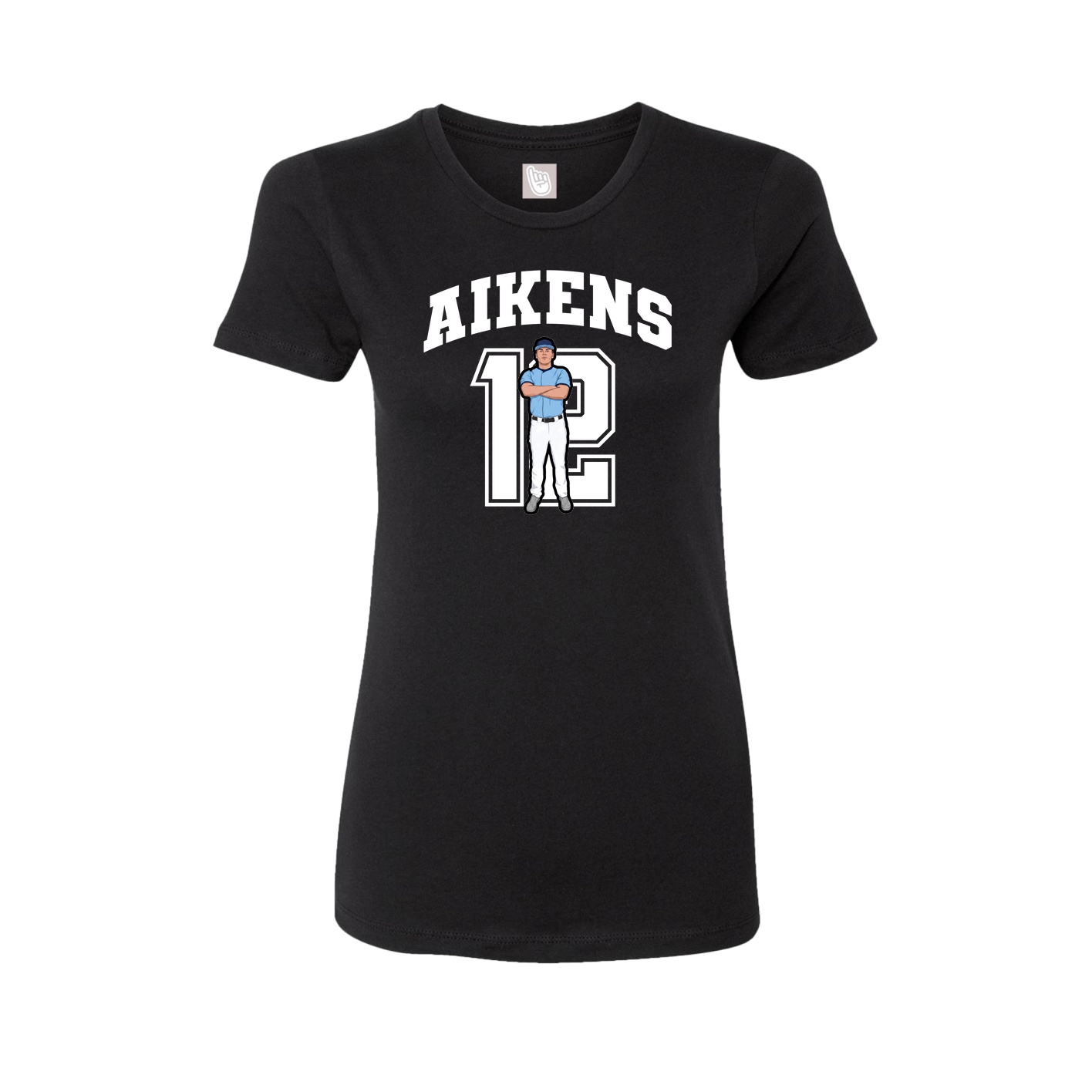 Fitted Women's Tee — Number in Black