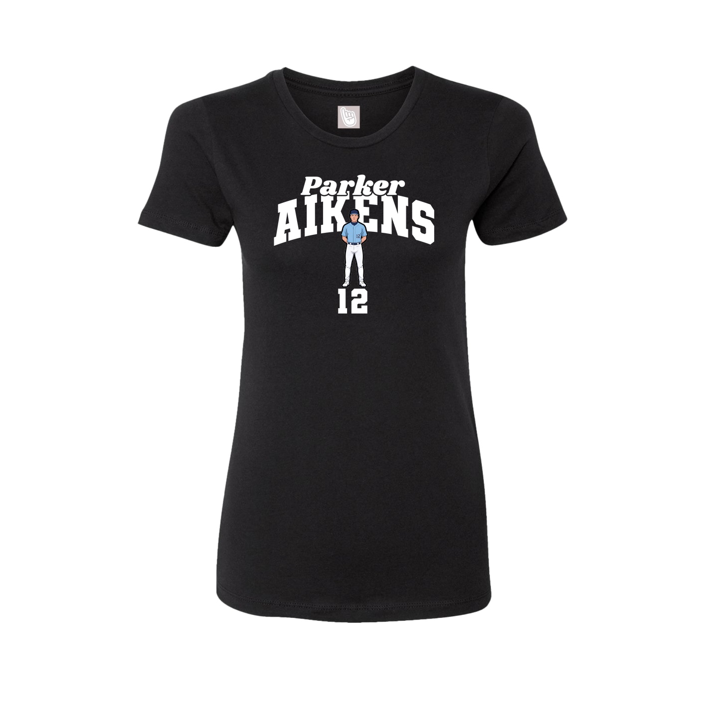 Fitted Women's Tee — Signature Arch in Black