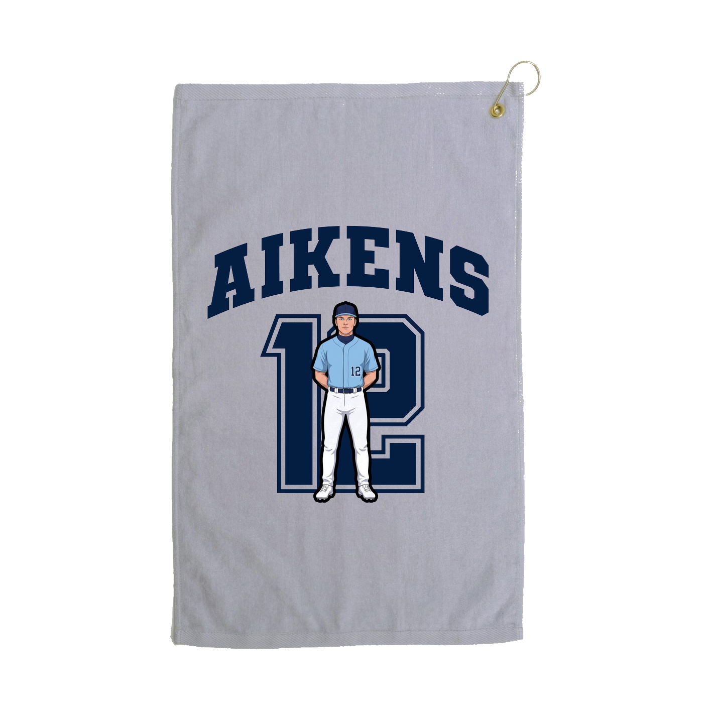 Golf Towel — Number in Grey