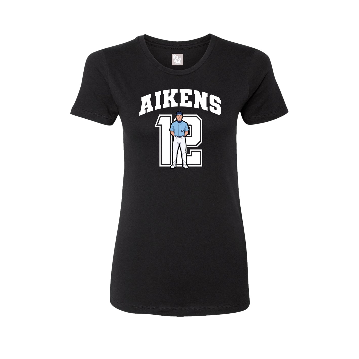 Fitted Women's Tee — Number in Black