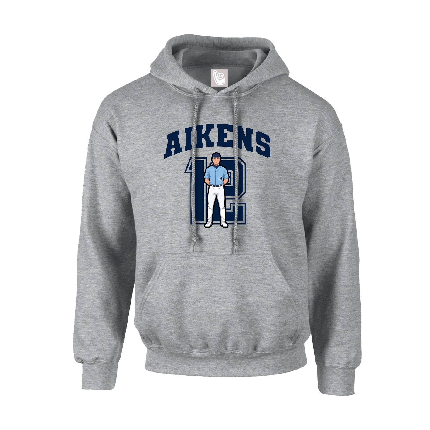 Hoodie — Number in Grey