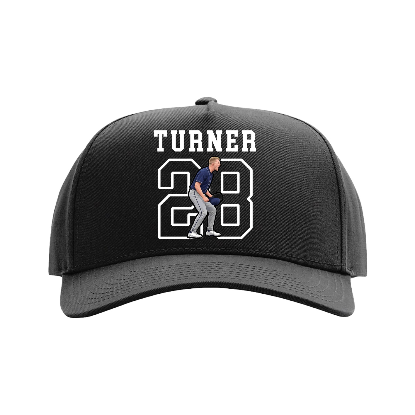Full Fabric Five-Panel Champ Cap — Shirsey in Black