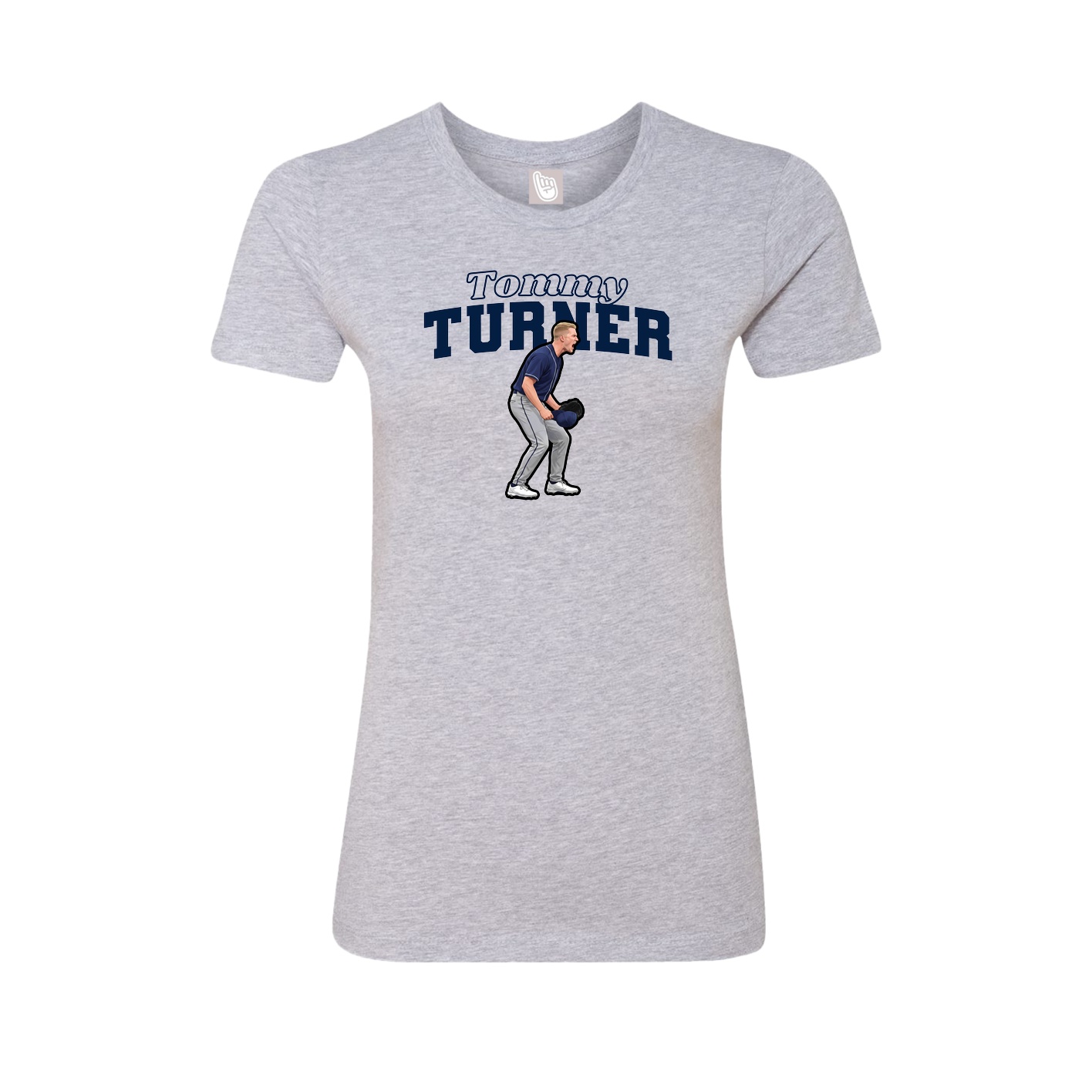 Fitted Women's Tee — Name Arch in Grey