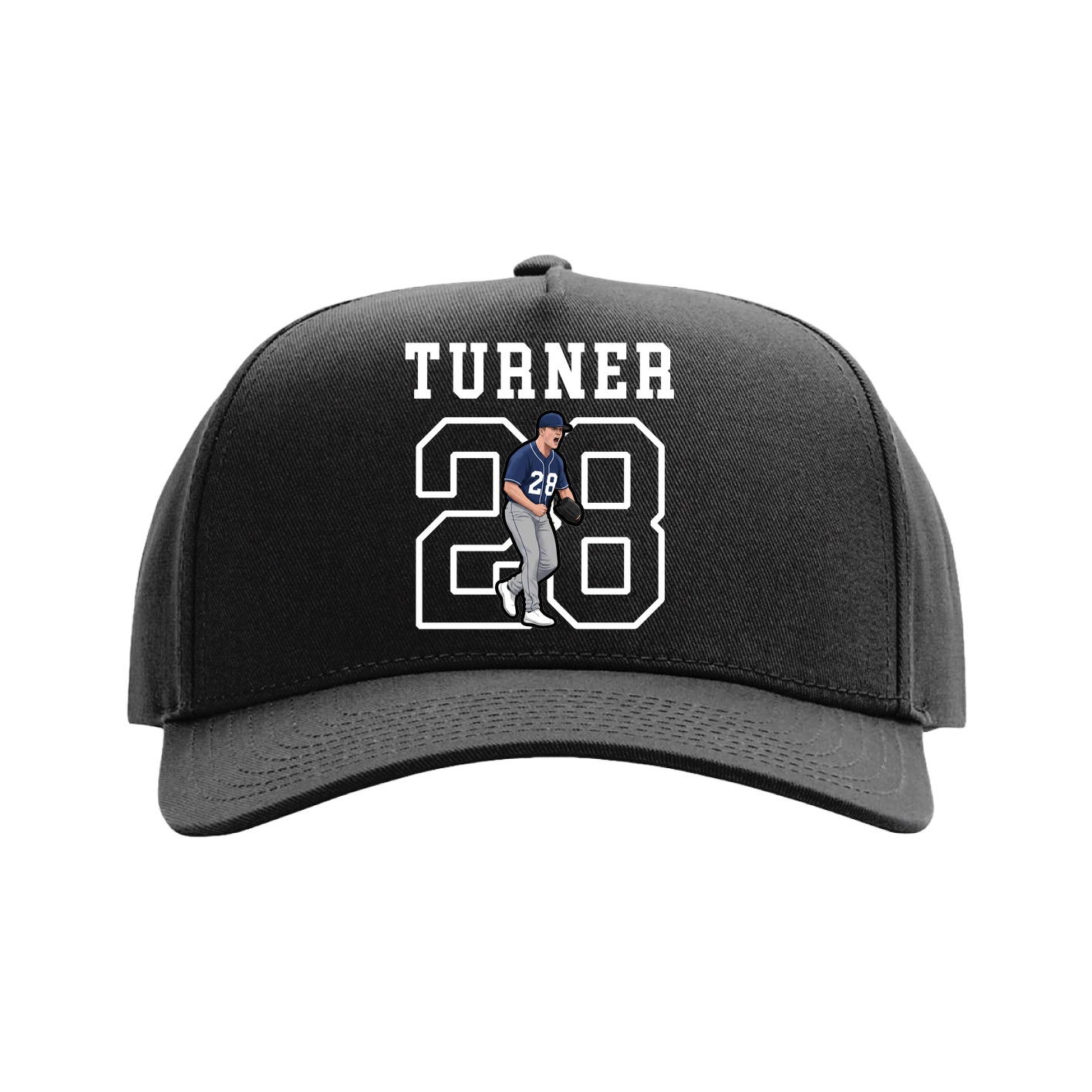 Full Fabric Five-Panel Champ Cap — Shirsey in Black