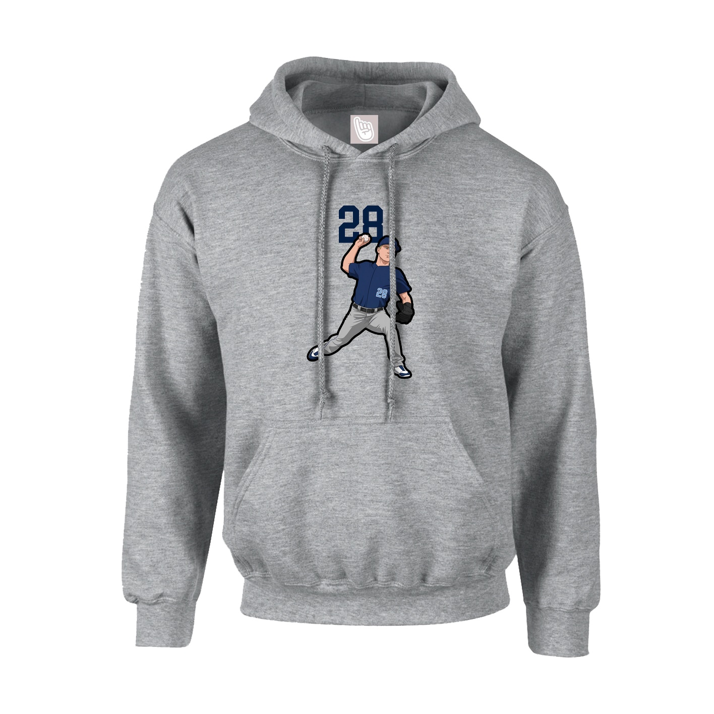 Hoodie — Number Top in Grey
