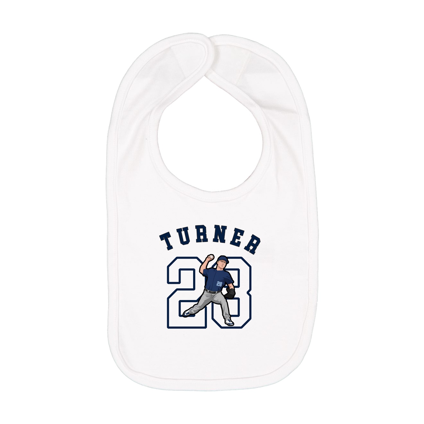 Infant Bib — Shirsey Arch in White