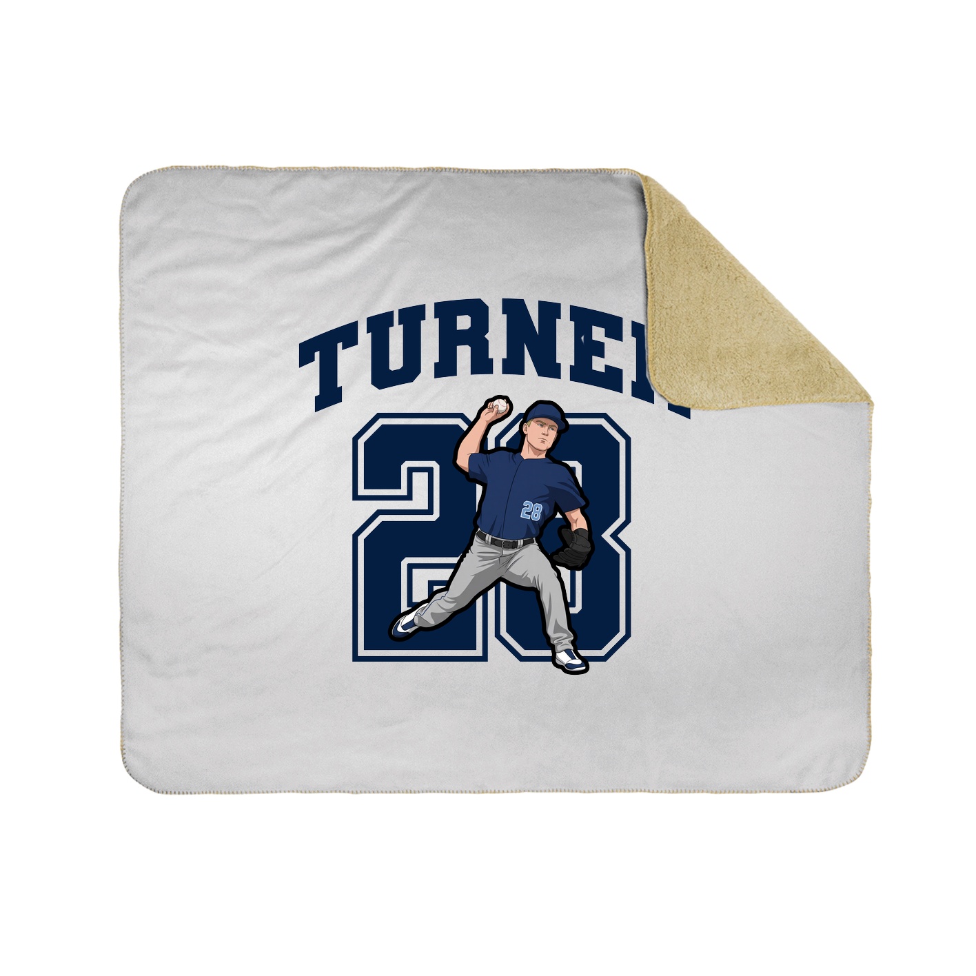 Throw Blanket — Number in White
