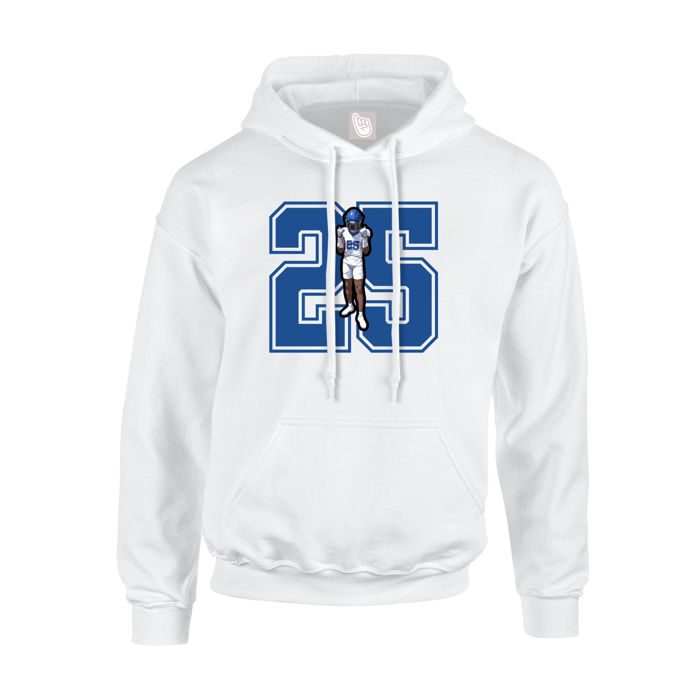Hoodie — Number in White