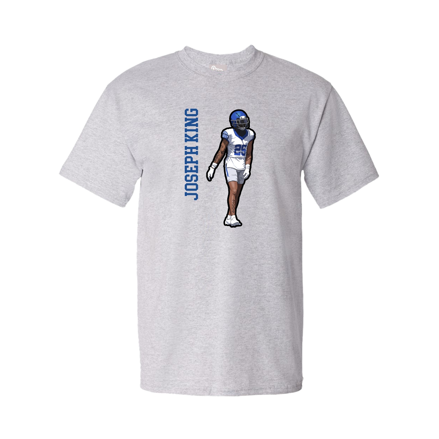 Youth Tee — Name Vertical in Grey