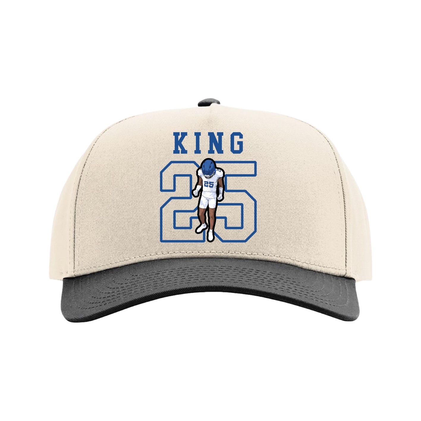 Full Fabric Five-Panel Champ Cap — Shirsey in Cream/Black