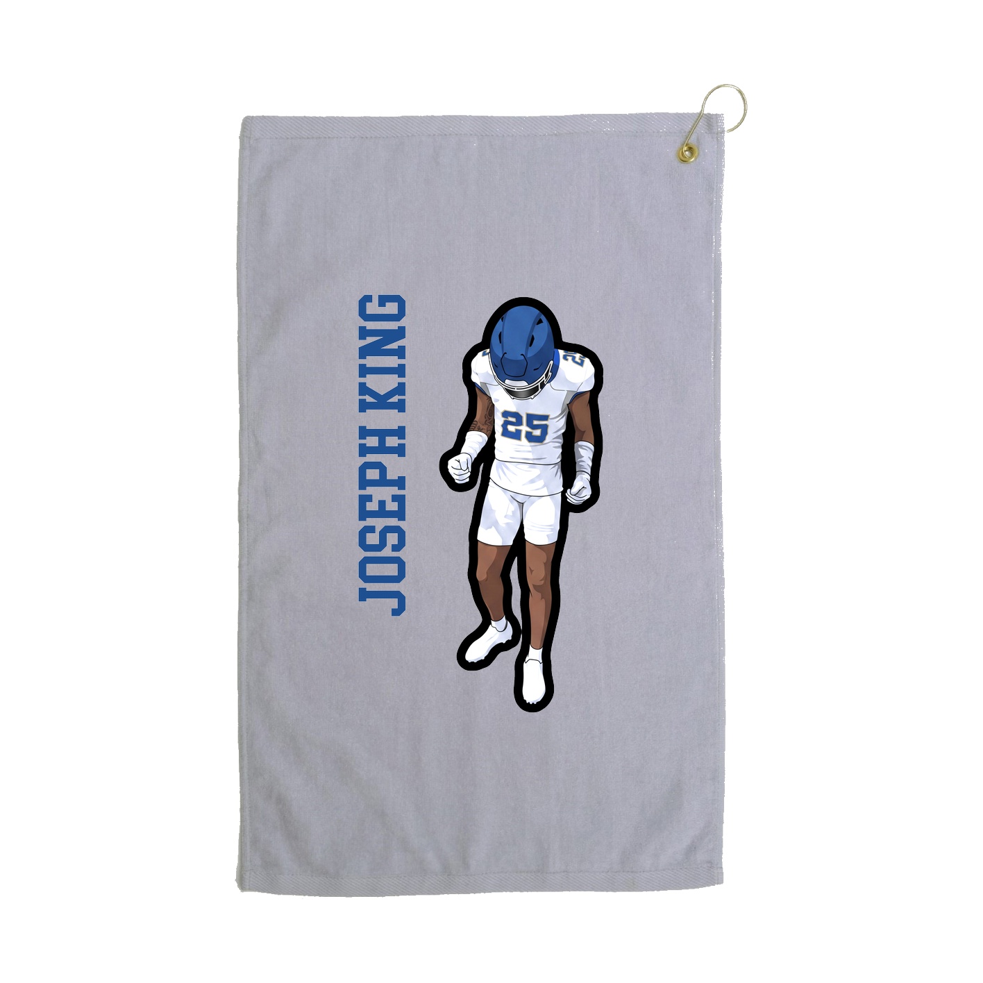 Golf Towel — Name Vertical in Grey