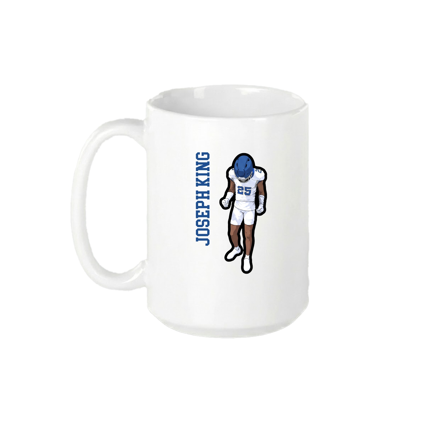 15oz Coffee Mug — Name Vertical in White